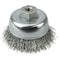 Weiler 3" Crimped Wire Cup Brush .014" Steel Fill 3/8"-24 UNF Nut 13243 - alternate 1